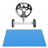 Aqua Buddy Pool Cover 600 Micron 7x4m w/ Roller 5.55m Swimming Pools Solar Blanket PC-70X40-L-BL-ROLLER