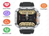 Smartwatch Flashlight, Compass & Wireless Calling - Health & Fitness Tracker V888-ELOSUNG29078