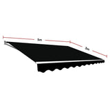 Outdoor Folding Arm Awning Retractable Sunshade Canopy Black 5.0m x 3.0m V63-842821