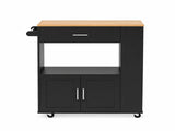 Artiss Kitchen Island Trolley Rolling Serving Cart Storage Cart Shelf Towel Rack FUR-S-KI-01-BK-AB
