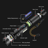 Professional Tactical Flashlight, Aluminum Alloy High Lumen Handheld Flashlight, 7 Lighting Modes, V1192-AZ-W-31042