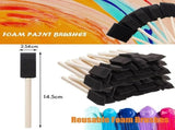 240 Pcs Paint Brushes, 1 Inch Brush with Wood Handle, Bulk Sponge Brushes for Painting, V1370-AZ4-07659