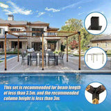 Roof Pergola Gazebo Shed Matte Black Steel Brackets DIY Kits V63-847731
