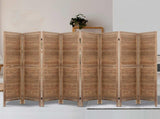 Artiss 8 Panel Room Divider Screen 326x170cm Louver Oak RD-B-0539-8P-BR