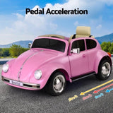 Kids Ride On Car Licensed Volkswagen Beetle Electric Toys Horn Remote 6V Pink RCAR-LS-VOLK-BEETLE-PK