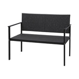 Gardeon Outdoor Garden Bench Seat Rattan Chair Steel Patio Furniture Park Grey GB-RATTAN-GE