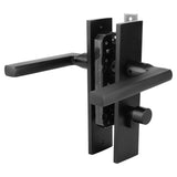 Space Aluminum Bedroom Door Lock Home Security Bedroom Handle Lock with Keys Screw Black V1294-YM0901-3114200057811