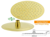 WELS Brushed Gold Shower Set 8" Round Head One Mode Handheld Sliding Rail Arm Small face Mixer V1233-S4902ABGSS019CBGKSR108GKRD201G60