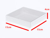 100 Pack of 15cm Square Invitation Coaster Favor Function product Presentation Cookie Biscuit V382-100INVBOXWH15X15X4