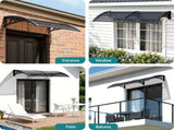 Instahut Window Awning Drainage 0.6mx0.6m Outdoor Grey AWN-DR-06X06-GR
