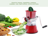Manual Rotary Drum Grater Stainless Steel Cheese Grater Vegetables Cutter Slicing Tool Shredder Red V1294-YM0727-JY16340-01