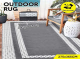 Large Outdoor Rug 275x365cm Weatherproof Plastic Weave Mat Washable Outside Solid Carpet Easy Care V985-OUTDOORRUG