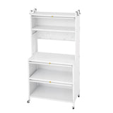 Artiss Kitchen Cabinet Storage Shelves Pegboard Cupboard Sideboard 80CMX164CM FUR-CAB-MEL-80X164-WH