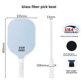 Dark Blue Fiberglass Pickleball Paddle Set - 2 Minimalist Paddles, 4 Balls, and Carry Bag for V888-ELOSUNG23662