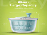 Salad Spinner 4.8Qt Vegetable Lettuce Washer Dryer Bowl V1263-JX-5394