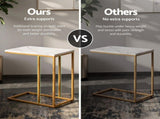 Artiss C Shaped End Table Set of 2 Coffee Table Side Table White & Gold FURNI-G-IND-COF-MB-WHX2
