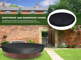 Round Swimming Pool Solar Cover Waterproof Spa Protective Cover 190T for Outdoor Spas, Black, 200 x V1237-ZY-528-030