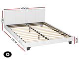 Artiss BedStory Queen Bed Frame Set with Hybrid Mattress and Leather Frame Medium White BFRAME-SET-NEO-XF-34-Q