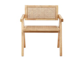Artiss 1x Dining Chair Wooden Rattan Seat Rubber Wood Frame DINC-L-RAT-WD