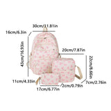 Bow Backpack For Women,3pcs Set Coquette Aesthetic Nylon Rucksack Casual Cute Back Pack With Bow V1192-AZ-W-24033