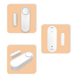 4 Pack Mini Door Window Home Security TY APP 2.4G WIFI Wireless Magnetic Sensor Anti-Theft V1294-YM0901-HS7020-4