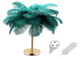 G4 Ostrich Feather Table Lamp Night Light Bedside Light Decoration Lamp for Bedroom Wedding RoomDark V1294-YM0901-3119210093319