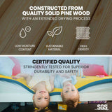 Kingston Slumber Triple Wooden Single Over Double Bunk Bed Frame for Kids, Convertible Design, White V219-BEDDBBKS03WA