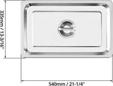 Full Size Stainless Steel Steam Table Pan Cover with Handle - Set of 2, Durable Lid for Steam Pans V1258-DP02-C-2169