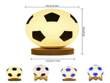 Soccer Remote Control LED Night Light Solid Wood Glass Small Table Lamp Remote Dimming Bedside V1294-YM0512-221121SU01-1
