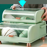Draining Bowl Rack Plastic Tableware Drainer Storage Box Dish Chopsticks Drying Box with Lid Light V1294-YM0716-3118220158713