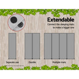 Weisshorn Self Inflating Mattress Camping Sleeping Mat Air Bed Single Grey CAMP-MAT-SUE-SIN-GREY