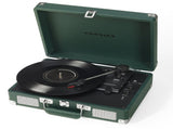 Crosley Cruiser Bluetooth Portable Turntable - Emerald Green Bundled Crosley Record Storage Crate V398-CR8005FSC-EM4