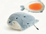 USB Heated Seal Plush Pillow with Temperature Control & Timer Soft Fleece Warming Buddy for Bed, V1341-ZY-ZE7JD333-LYINGSEALPLUSH