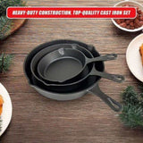 Pre Seasoned Cast Iron Skillet Fry Pan Set 3 Pcs Frying Pan Set V63-835331