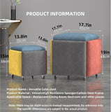 Stool, 5 in 1 Nesting Ottoman Stool with Swivel Casters Stackable Cube Square Sofa Vanity Movable V1107-CS-QFLCCE15