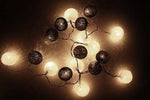 1 Set of 20 LED Black White 5cm Cotton Ball Battery Powered String Lights Xmas Gift Home Wedding V382-WHITEBLACKBALLBATT20