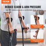 VEVOR Forearm Crutches 10-Level Height Adjustable Walking Crutches 1 Pair 350LBS V952-QBGZJBXPPYZSPRL1KV0