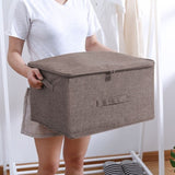 SOGA 2X Coffee Large Portable Double Zipper Storage Box Moisture Proof Clothes Basket Foldable Home SBOX026X2