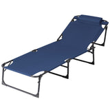 Gardeon Sun Lounger Folding Lounge Beach Chair Patio Outdoor Furniture FF-LOUNGE-STFA-BU