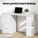 Artiss Computer Desk & Ergonomic Office Chair Set 120cm Home Office Study Desk with 3 Drawers & 3 FURNI-DESK120-2013-WHGY