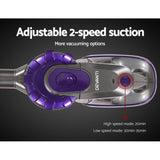 Devanti Stick Vacuum Cleaner Cordless Roller Brush 150W Purple VAC-CL-BH-09E-GY-PP