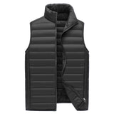 M Black Men's Lightweight Puffer Vest - Stand Collar Quilted Sleeveless Jacket for Winter V888-ELOSUNG33601