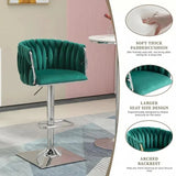 SERENIT Modern Velvet Breakfast Bar Stools Swivel Barstools Adjustable Counter Stools with Backrest V255-SE-SP1782R-GREEN