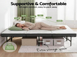 Giselle Folding Bed with Mattress Double Portable Foldable Guest Bed Bamboo Cover FOAM-MFM-BF-BAM-D