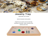 Velvet Stackable Jewelry Tray, Wood Flat Organizer Tray Drawer for Necklace Bracelet Ring Showcase V1259-DP01-A-788