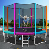 Everfit 12FT Trampoline for Kids w/ Ladder Enclosure Safety Net Pad Gift Round TRAMPO-B-12FT-MC-AB