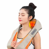 Portable Kneading Neck and Shoulder Massager with Heat - Four-Button Design, Beige V888-ELOSUNG15096