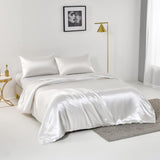Satin Quilt cover Set Hotel 3 Pieces Quilt cover with Pillowcase, Art Silk Bedding Set-Luxury Soft V1317-SD90-AUSK-3JT-BZ-BAI