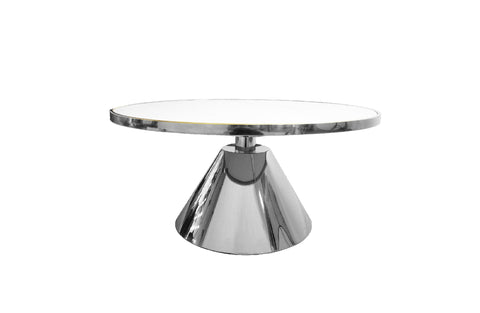Glam Silver 90cm Coffee Table - White Marble V292-CT-GLAM-SILVERBASE