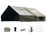 Dark Green Inflatable Camping Tent with Canopy, Large 4-6 Person, Waterproof, Heavy Duty Cabin V1337-B0H36JXSMF